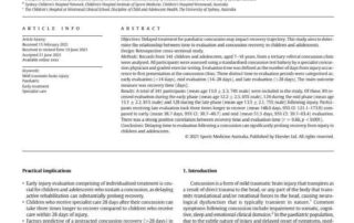 research study timeline for concussion symptoms