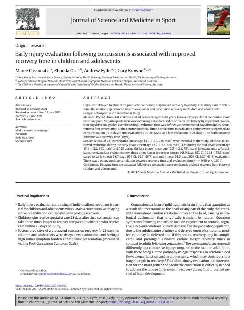 research study timeline for concussion symptoms